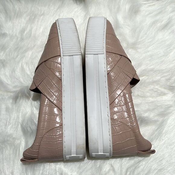 Halogen Blakely Platform Sneaker Leather Blush Pink 7.5M Croc Embossed. B74 - Picture 8 of 10